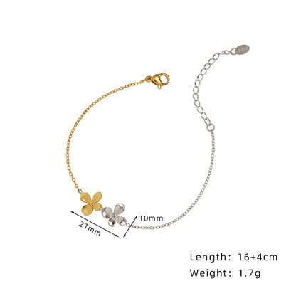 Damen-Kettenarmband mit Blumenanhänger aus Titanstahl