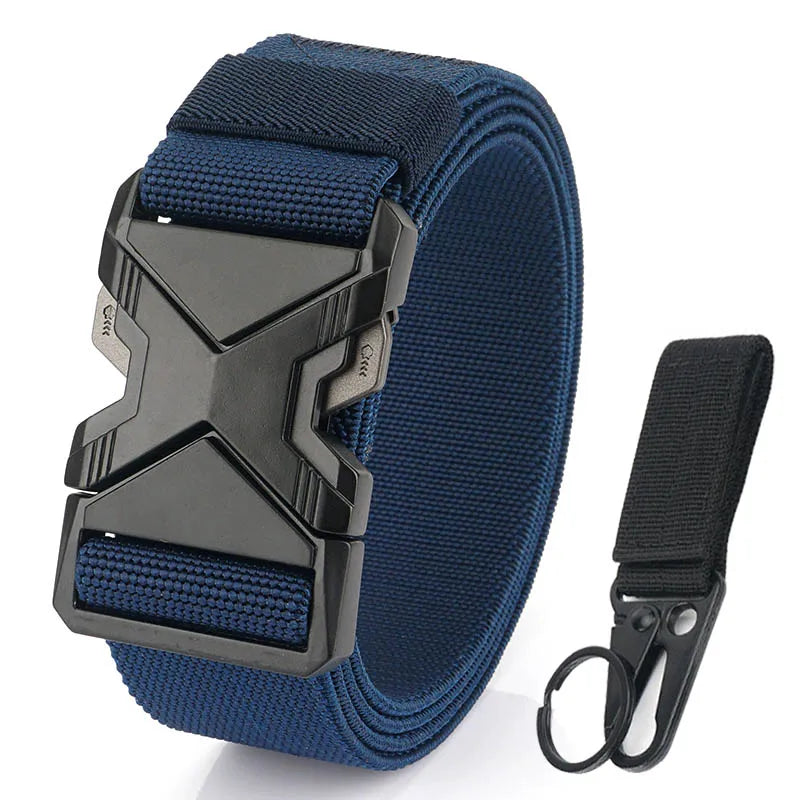 Herren-Taktischer Gürtel aus Nylon mit Elastischem Band und Schnellverschluss 3,8 cm Breite