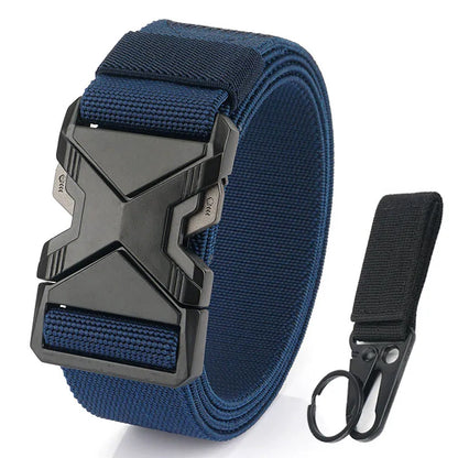 Herren-Taktischer Gürtel aus Nylon mit Elastischem Band und Schnellverschluss 3,8 cm Breite