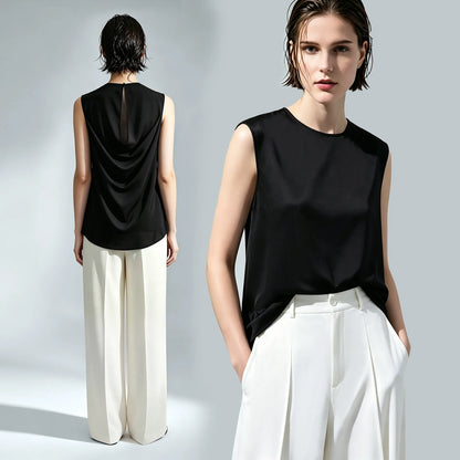 Elegantes Damen Chiffon Outfit Mit Flexibler Faltenhose