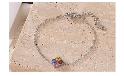 Damen-Armband mit bunten Zirkonia-Herzen