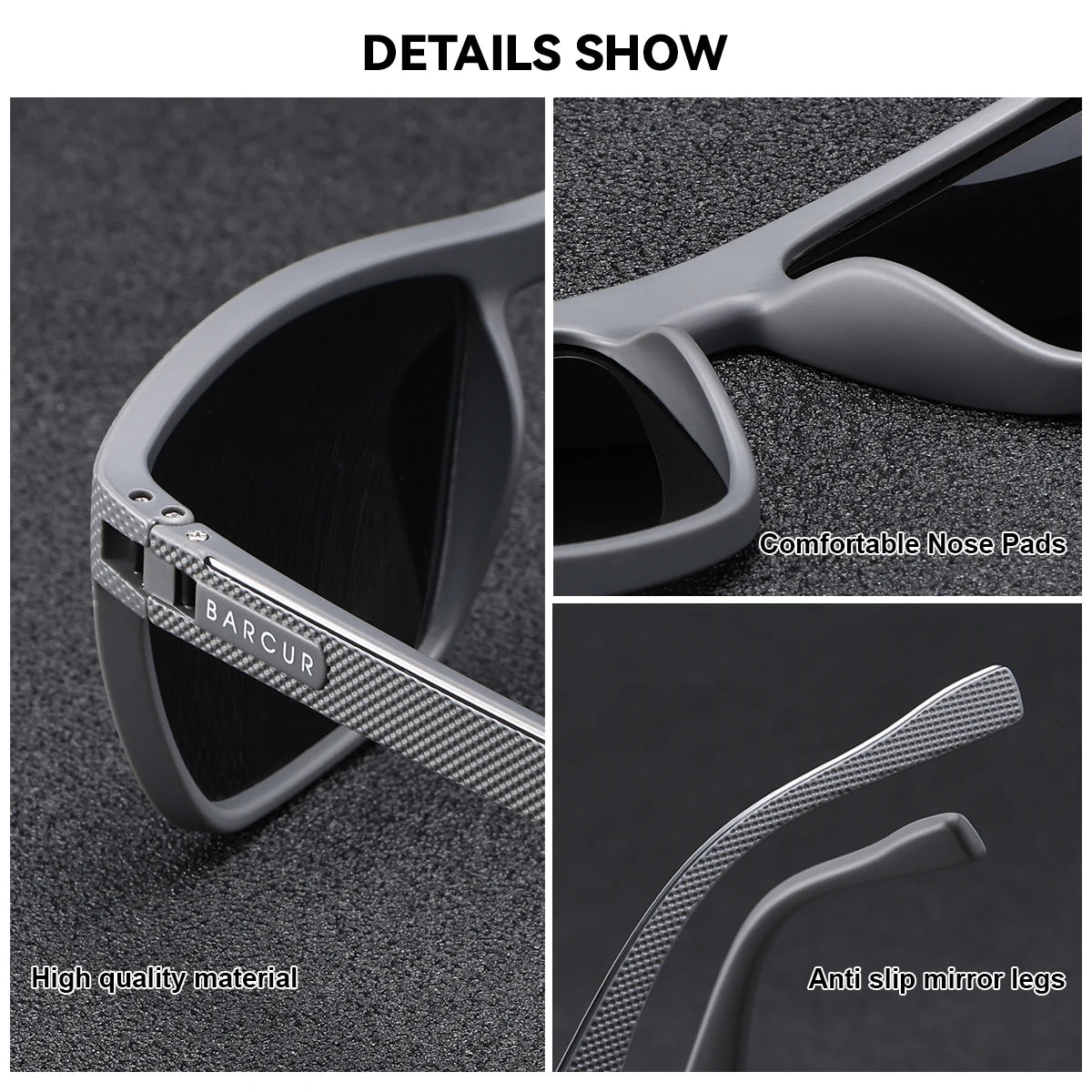 Sonnenbrille Rechteck TR90 polarisiert Spiegel Farbverlauf UV400 Herren