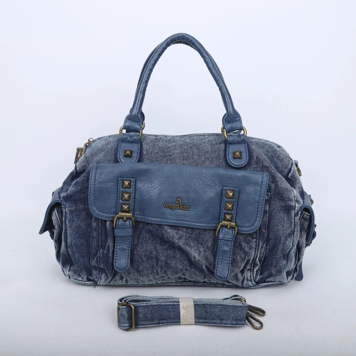 Damen-Satchel-Tasche Aus Denim Mit Obergriff Großes Fassungsvermögen Alltagstauglich