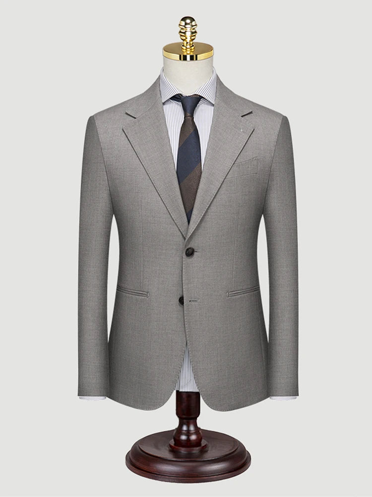 Eleganter Herrenanzug aus italienischer Wolle in Grau – Einreiher mit modischem Slim-Fit-Schnitt für Business und Hochzeit