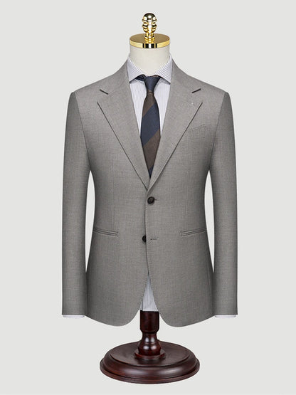 Eleganter Herrenanzug aus italienischer Wolle in Grau – Einreiher mit modischem Slim-Fit-Schnitt für Business und Hochzeit