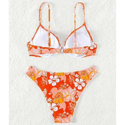 Gestreiftes sexy Bikini-Set mit Push-up-Effekt – ideal für Strand und Pool