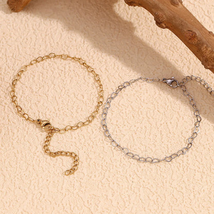 Damen-Armband mit Herzkette aus Edelstahl