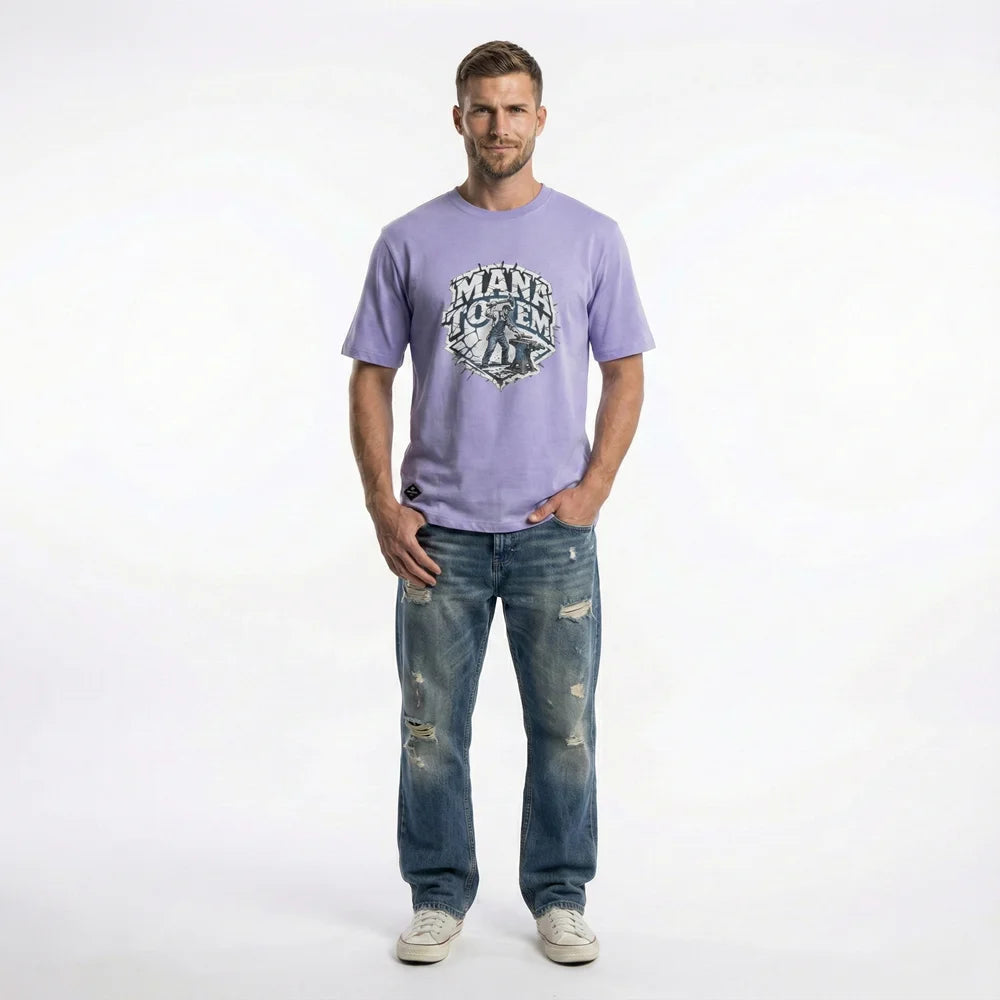 Hautfreundliches Herren T Shirt Mit Worker Motiv Aus Hochwertiger Baumwolle