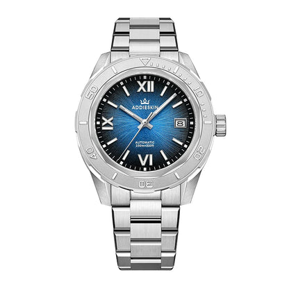 Herren-Automatikuhr mit Saphirglas und Deep-Blue-Zifferblatt