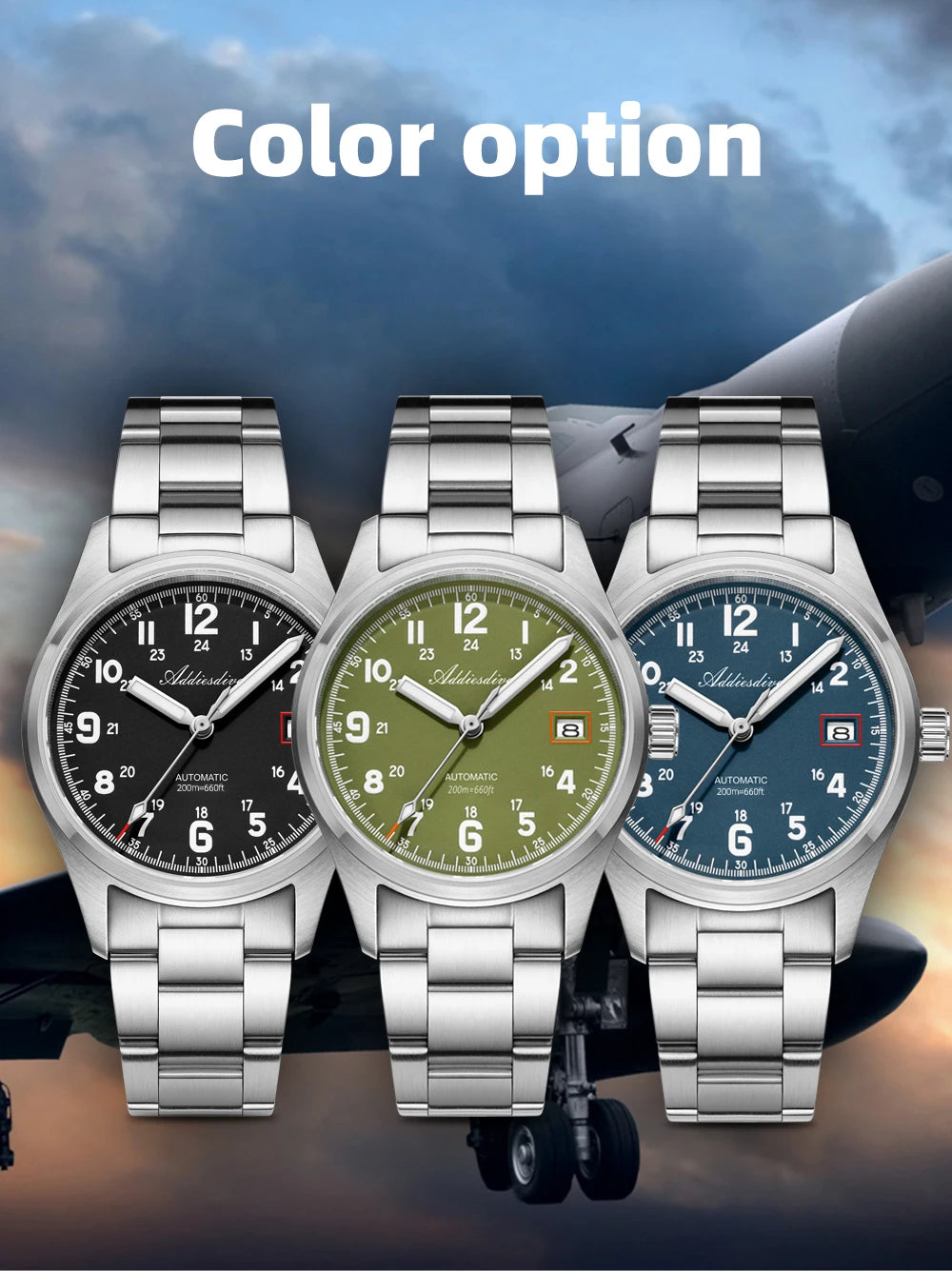 Herren-Vintage-Taucheruhr mit Saphirglas und NH35A-Automatikwerk