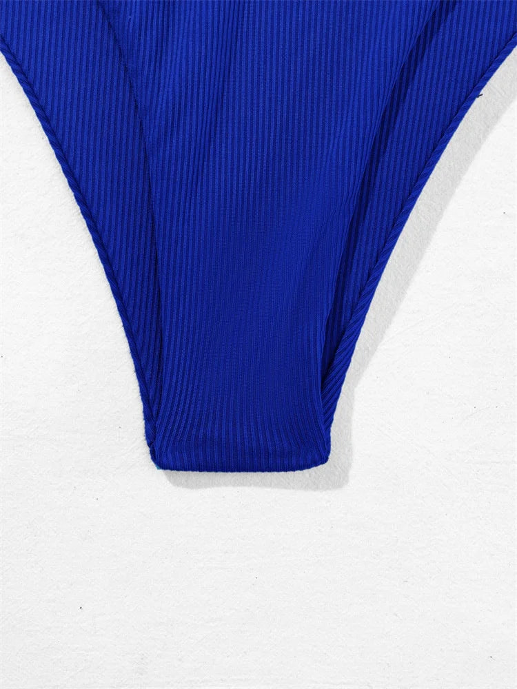 Gestreifter Sexy Bikini für Damen – Zweiteiliges Badeanzug-Set für Strand und Pool