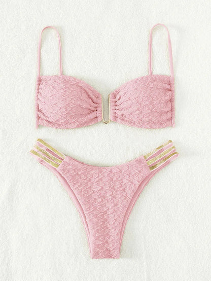 Floraler Bikini-Set mit Push-up-Effekt – Sexy Bademode für Damen am Strand oder Pool