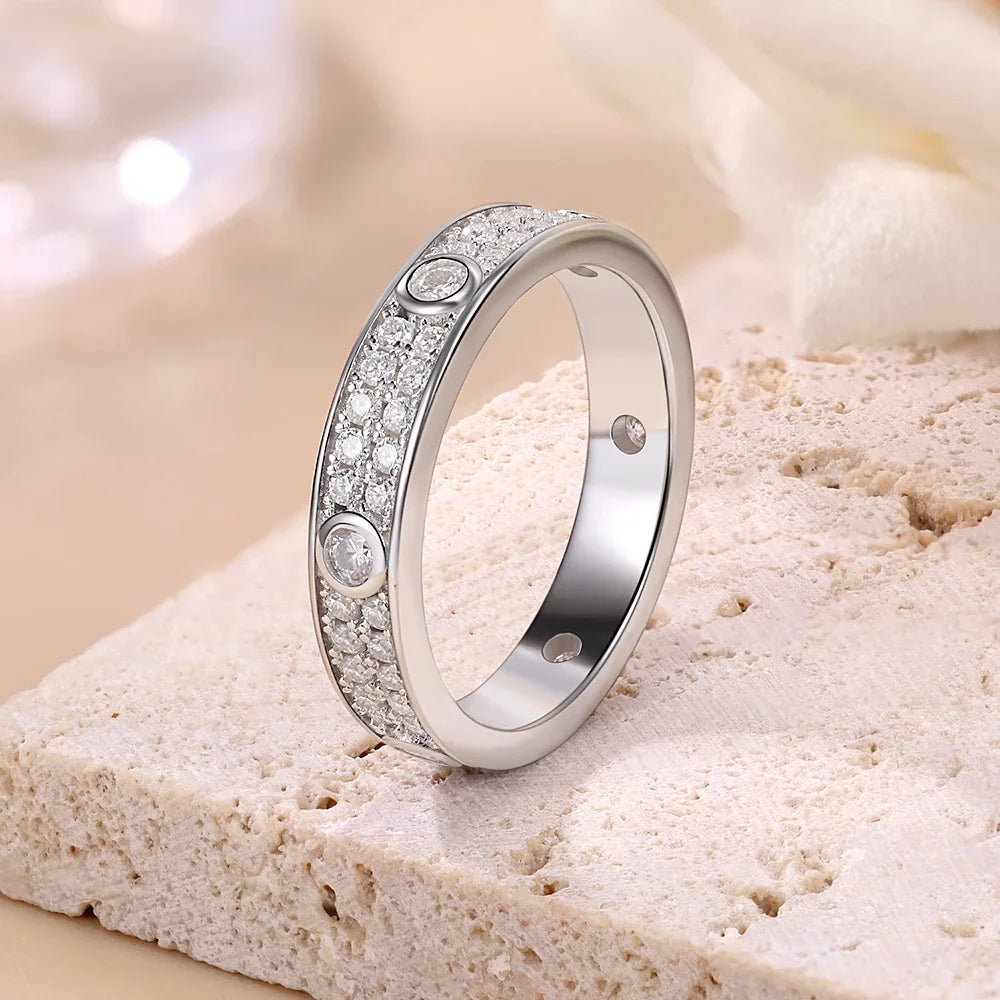 Damen-Schmuckset Ring und Armreif mit Moissanit