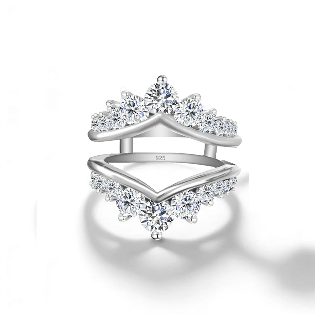 Damen-Verlobungsring-Verstärker aus Sterling Silber mit Moissanit Stein für funkelnde Hochzeiten