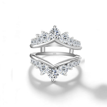 Damen-Verlobungsring-Verstärker aus Sterling Silber mit Moissanit Stein für funkelnde Hochzeiten