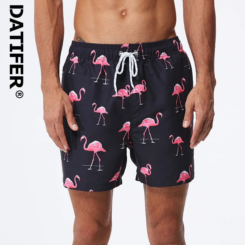 Herren-Badeshorts mit niedrigem Bund und sexy Print – ideal für Gym und Surfen, herausnehmbare Polster, mehrfarbig