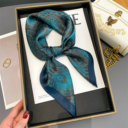 Damen Seidenschal quadratisch Halstuch Bandana Hijab Pashmina Stirnband D