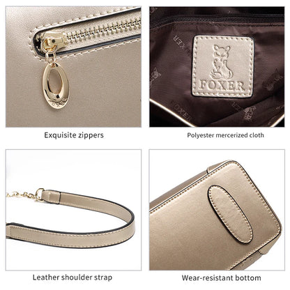 Damen Crossbody-Tasche Aus Split-Leder Mit Chain Fashion