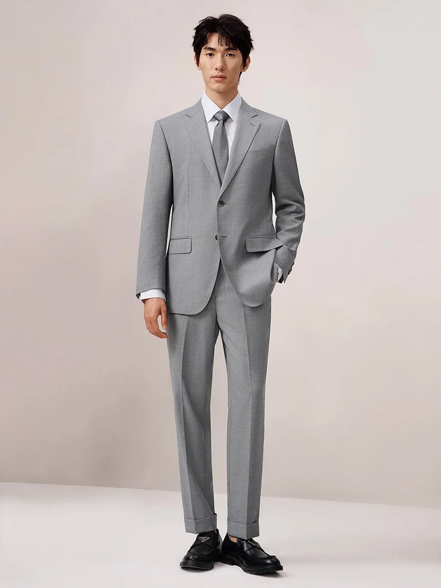 Herren-Sommerhose aus 100% Baumwolle – Dünne, knöchellange Anzughose in Slim-Fit für smarte Casual-Looks in Khaki, Grau oder Schwarz