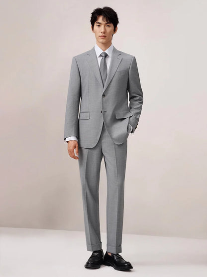 Herren-Sommerhose aus 100% Baumwolle – Dünne, knöchellange Anzughose in Slim-Fit für smarte Casual-Looks in Khaki, Grau oder Schwarz