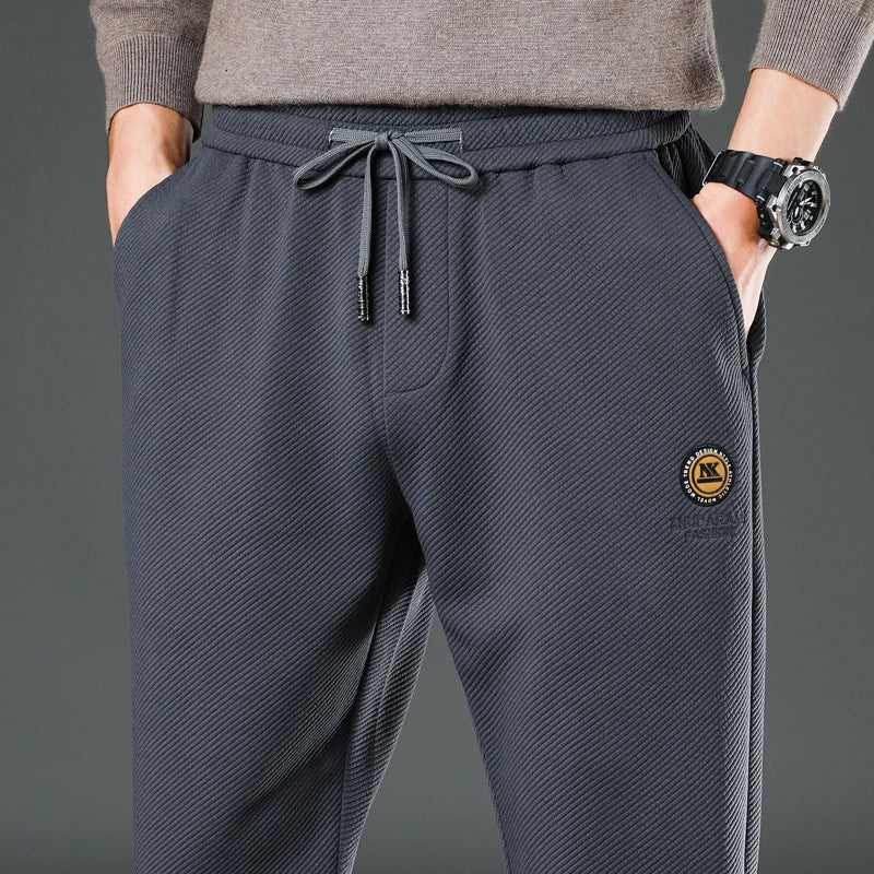 Herren Freizeit Hose aus dicker Nachahmung Baumwolle mit elastischen Taschen