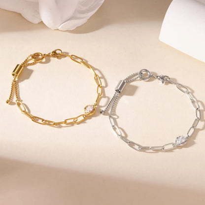 Damen-Kettenarmband mit Zirkonia in Birnenform