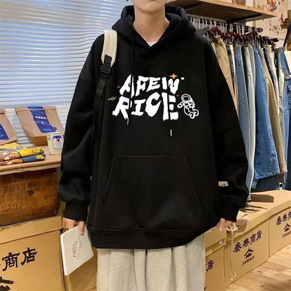 Herren Pullover mit Anime Astronaut Grafik im Y2K Streetwear Stil