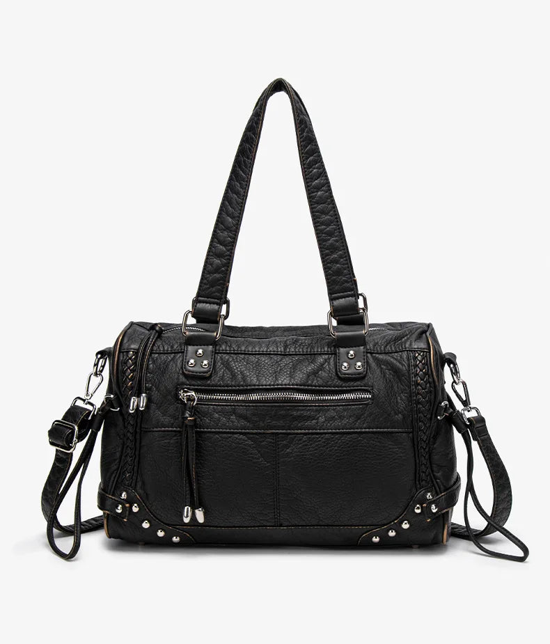 Damen-Handtasche aus weichem Bronzeleder Großes Fassungsvermögen mit Innenfächern Alltagstauglichkeit