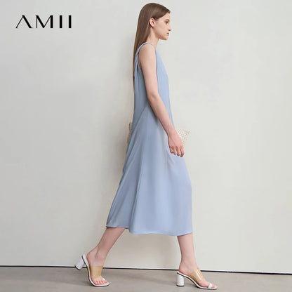 Moderne Damen Sommerkleid Armenlos mit V-Ausschnitt und Rückenfreiem Look
