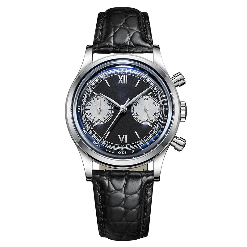 Herren-Chronograph mit VK64-Werk und Lederarmband