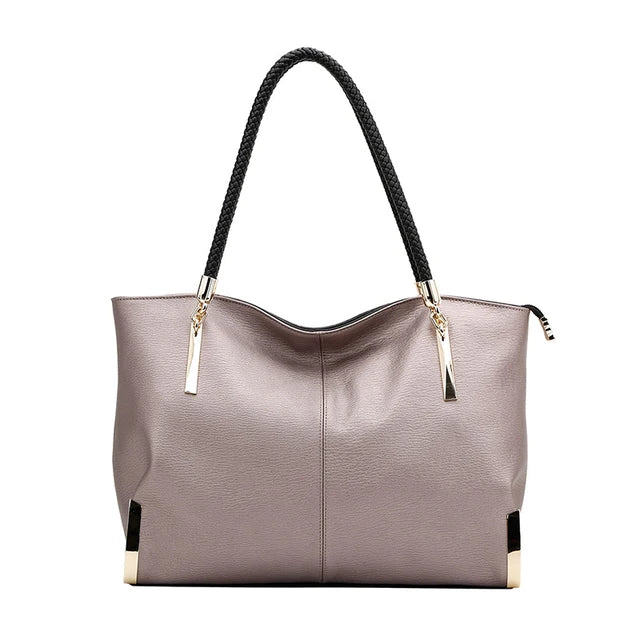 Damen Handtasche aus Rindsleder – Elegante Schultertasche mit Reißverschluss und großem Stauraum