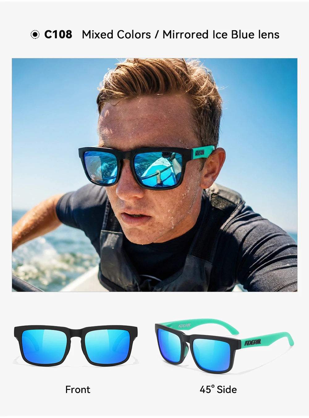 Sonnenbrille polarisiert bunt Outdoor Wandern Reißverschlussetui Unisex