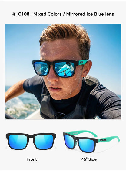 Sonnenbrille polarisiert bunt Outdoor Wandern Reißverschlussetui Unisex