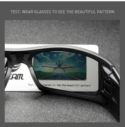 Sonnenbrille Angeln schwarz photochrom Nachtsicht Totenkopf-Etui Herren
