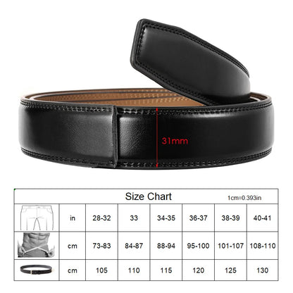 Herren Ledergürtel Braun 31 mm Ohne Lochung Mit Automatischer Schnalle Aus Naturleder