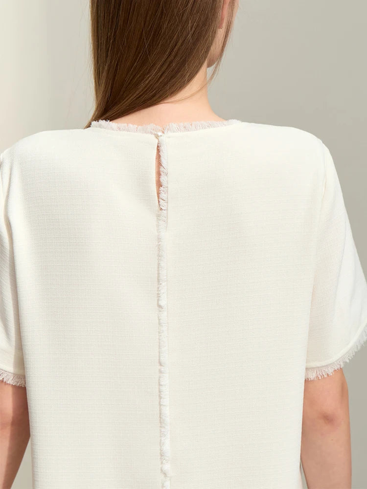 Luxuriöses Damen Midi Kleid Mit Quasten Und Gerader Schnitt