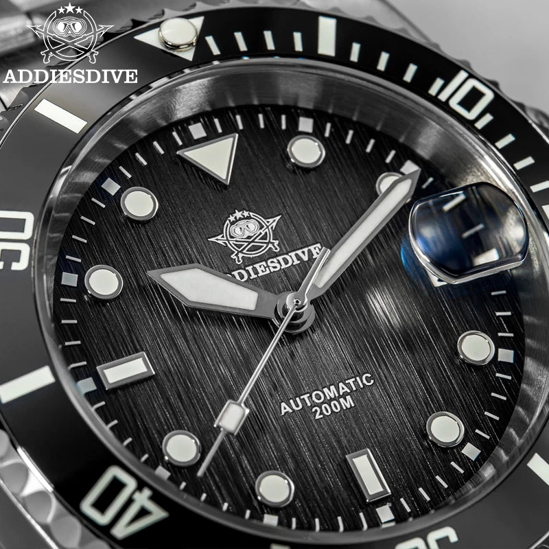 Herren Automatikuhr mechanisch Saphirglas 8215 200m wasserdicht Leuchtzeiger Edelstahl