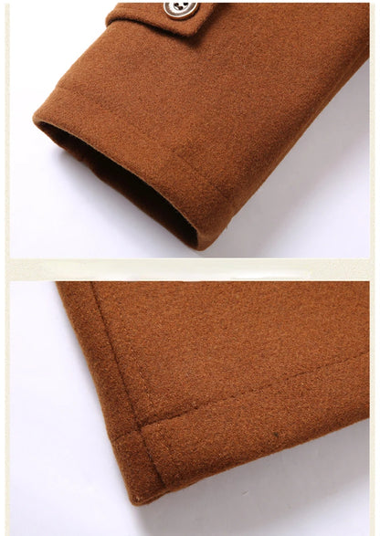 Langer Mantel aus Wollmix für Herren – Unifarben & warm