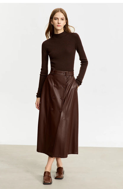 Damen-Rollkragenpullover 100 % Wolle Slim Fit elastisch Winter