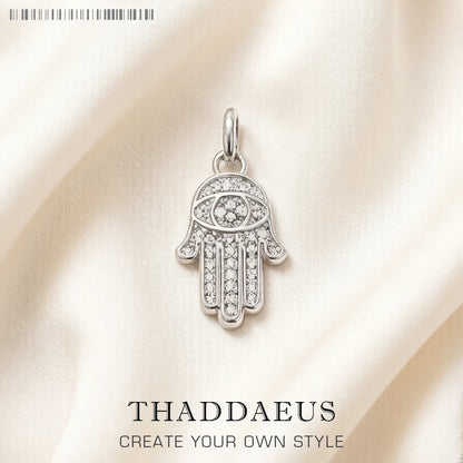 Damen-Charm-Anhänger Hand Fatima Schutz aus Sterlingsilber