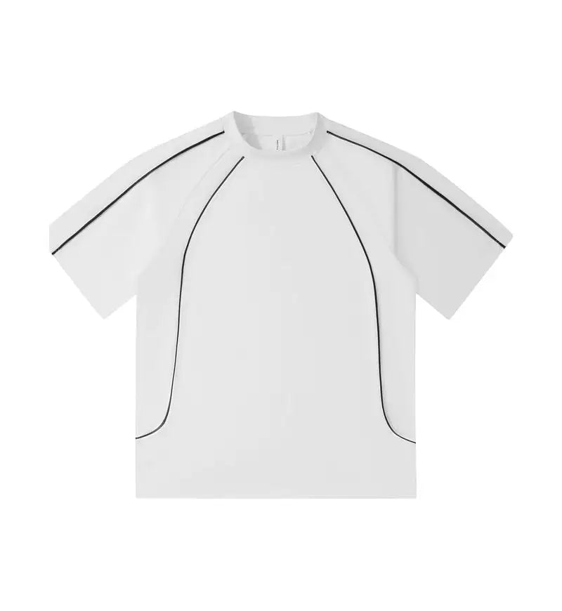 Herren T-Shirt aus 100 Prozent Baumwolle mit Kontrastlinie und Übergröße