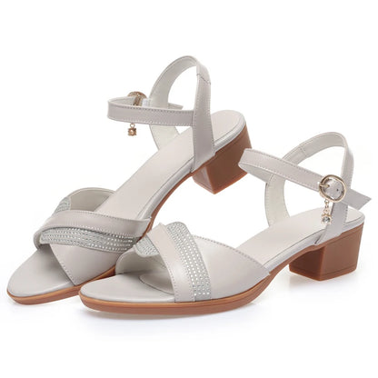 Damen Leder Sandalen Keil Casual Gr. 41-42
