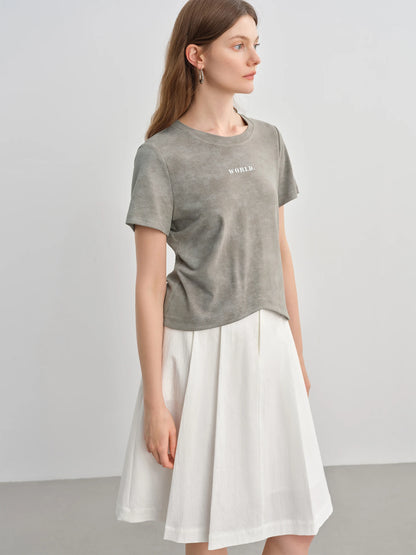 Langärmliges Baumwollshirt mit einzigartigem Stickdesign und Hohldetails in Pink – lockeres, vielseitiges Fashion-Top für den Sommer.