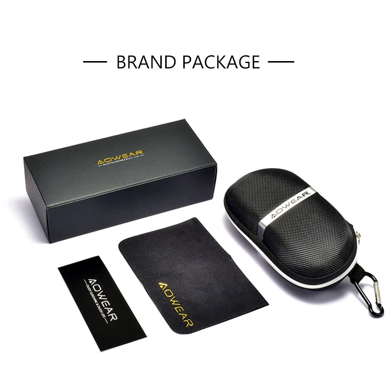 AOWEAR Photochrome polarisierte randlose Sonnenbrille für Herren, Tag und Nacht, Fahren, Chamäleon-Brille, Autofahrer, blendfreie Brille