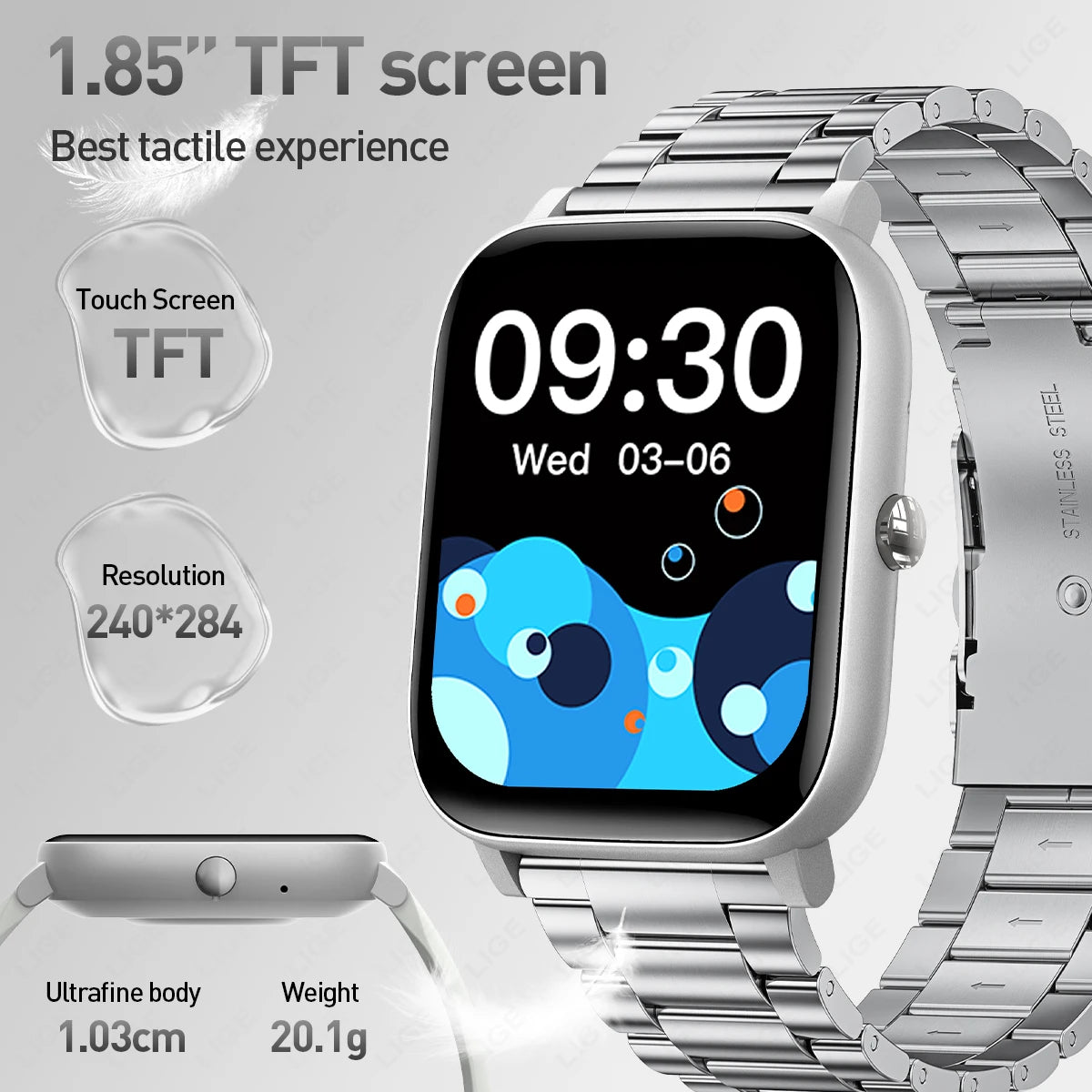 LIGE 2025, Smart Uhren Männer Frauen Voller Touchscreen Drahtlose Anruf Wasserdichte Sport Fitness Tracker Smartwatch Dame Reloj Mujer