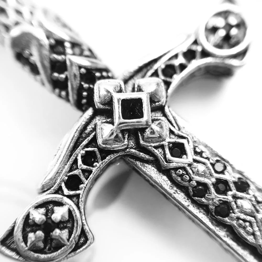 Damen-Charm-Anhänger Schwert Krone Ritter Schutz aus Sterlingsilber