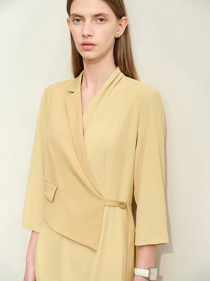 Modernes Gespaltenes Midi Kleid Für Damen Mit Zweiteilerlook Und Slim Schnitt
