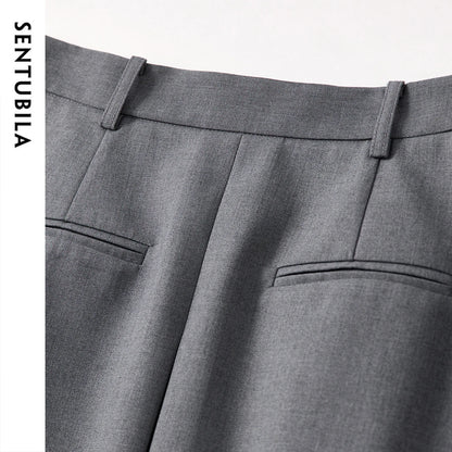 Damen Grauer Faltenrock im Adrette Stil für Frühling und Sommer