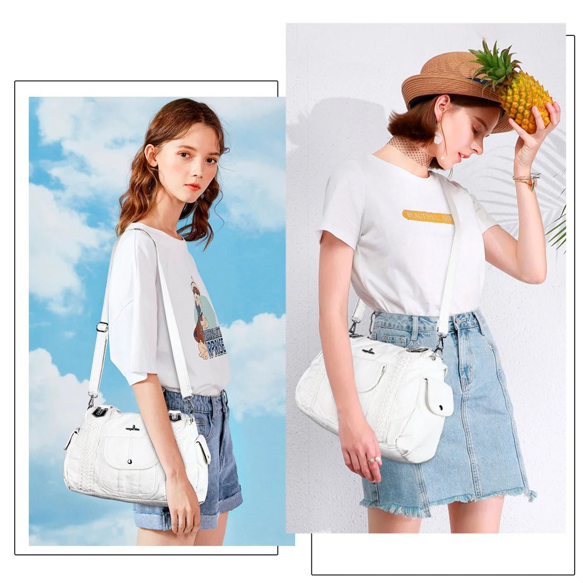 Damen-Schultertasche aus PU-Leder Große Kapazität Viel Stauraum Alltagsbegleiter Modernes Design und Praktisch