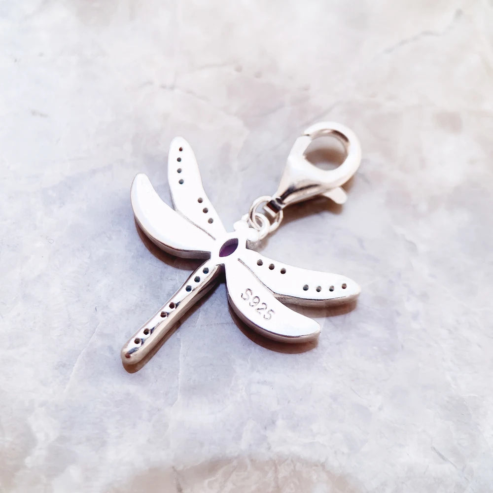 Damen-Charm-Anhänger bunte Libelle Böhmen aus Sterlingsilber